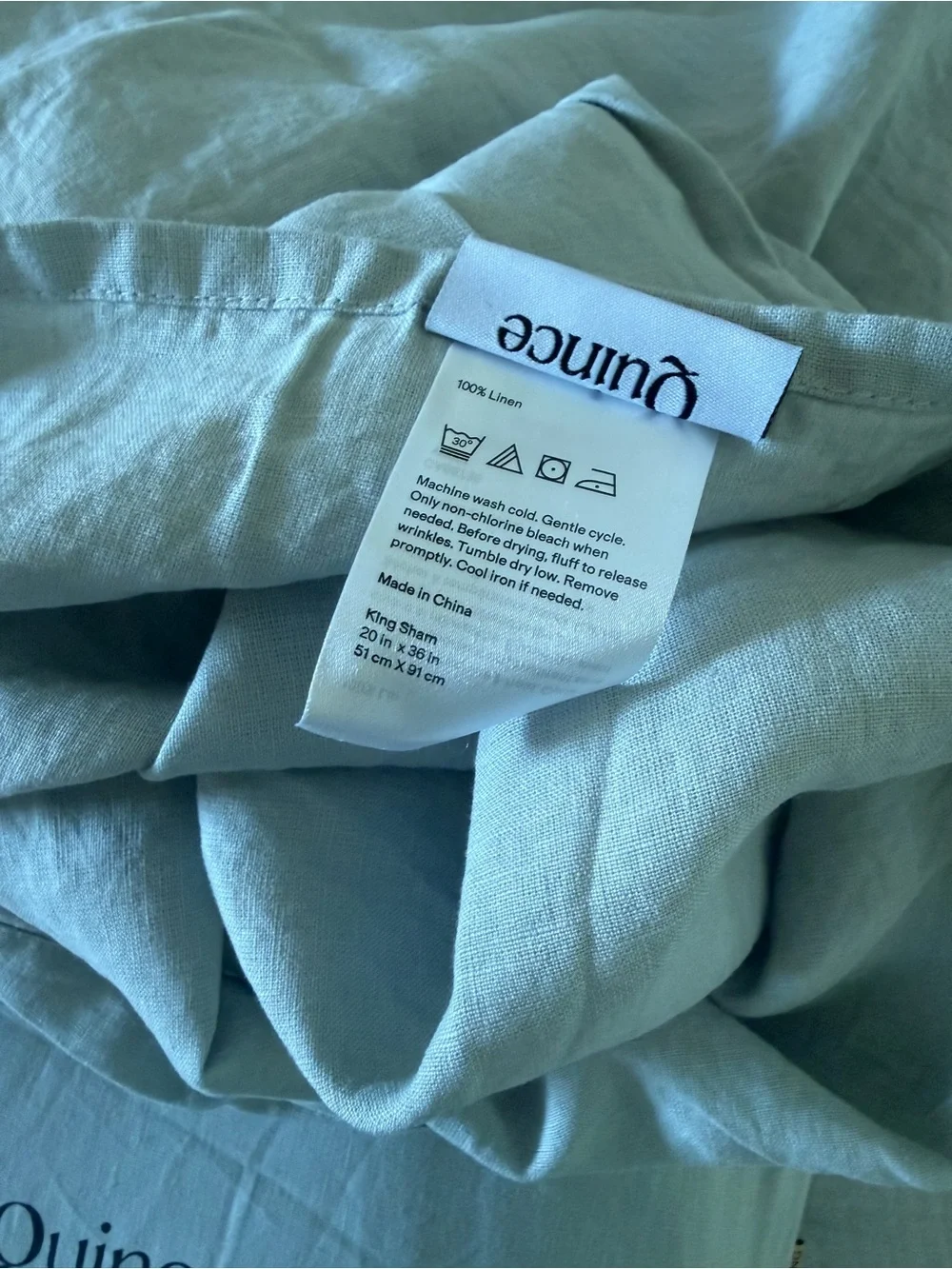 Quince European Linen Duvet Cover Set King/Cal King Mist